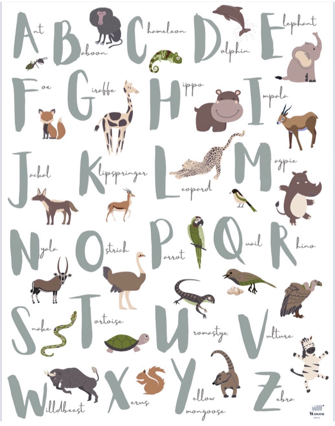 ABC Animals of Kenya digital artwork