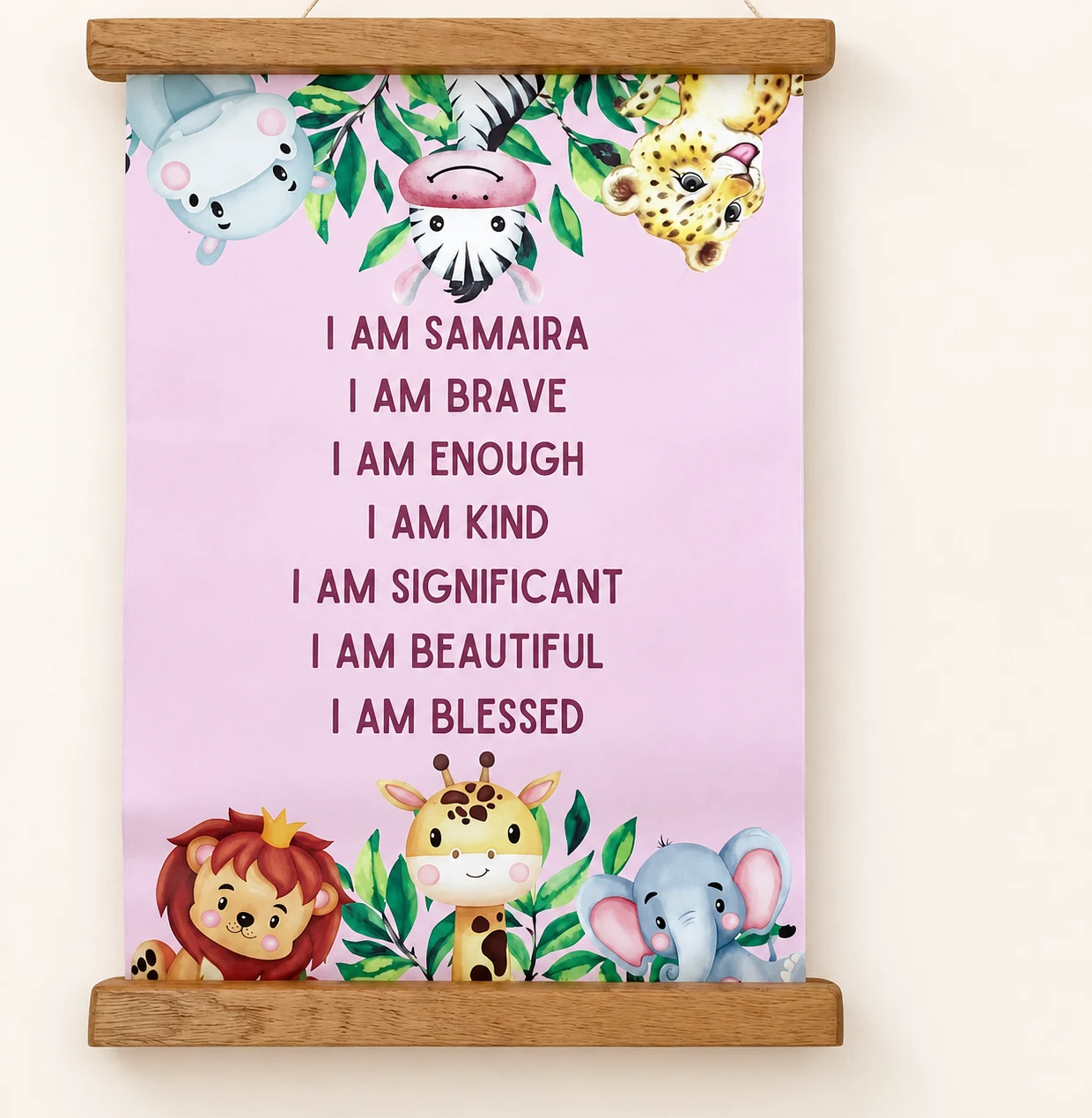 Baby Safari Affirmation Canvas Print