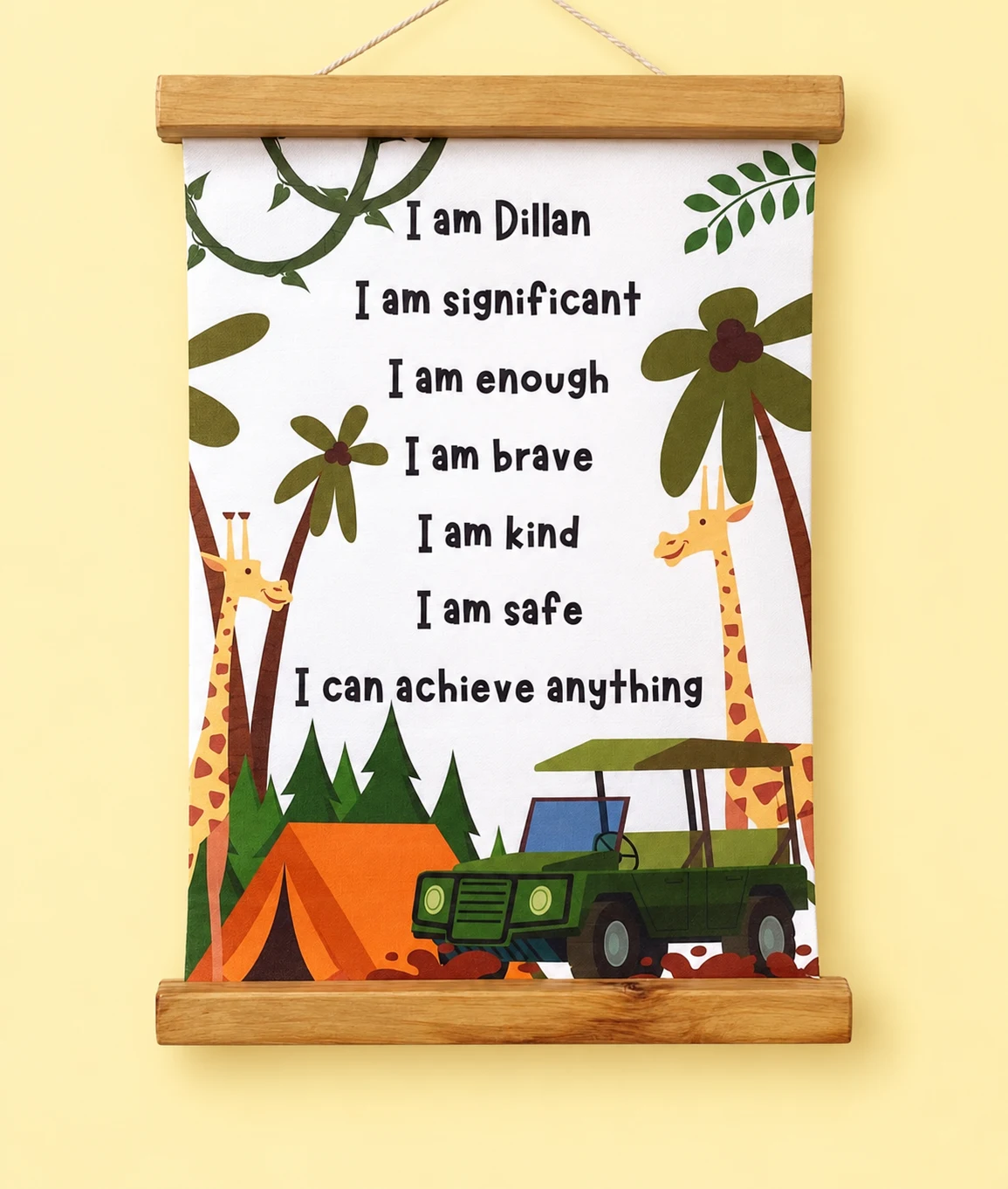 Safari Adventure Affirmation Canvas Print