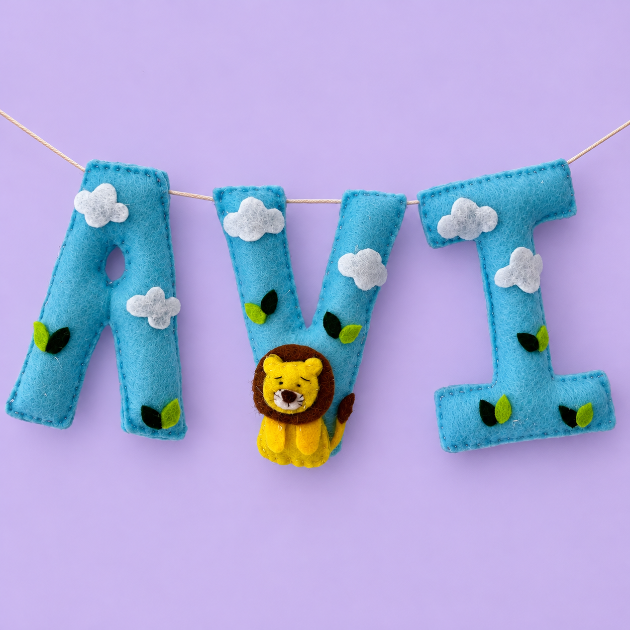 Cloud & Lion Name Hanging — Avi