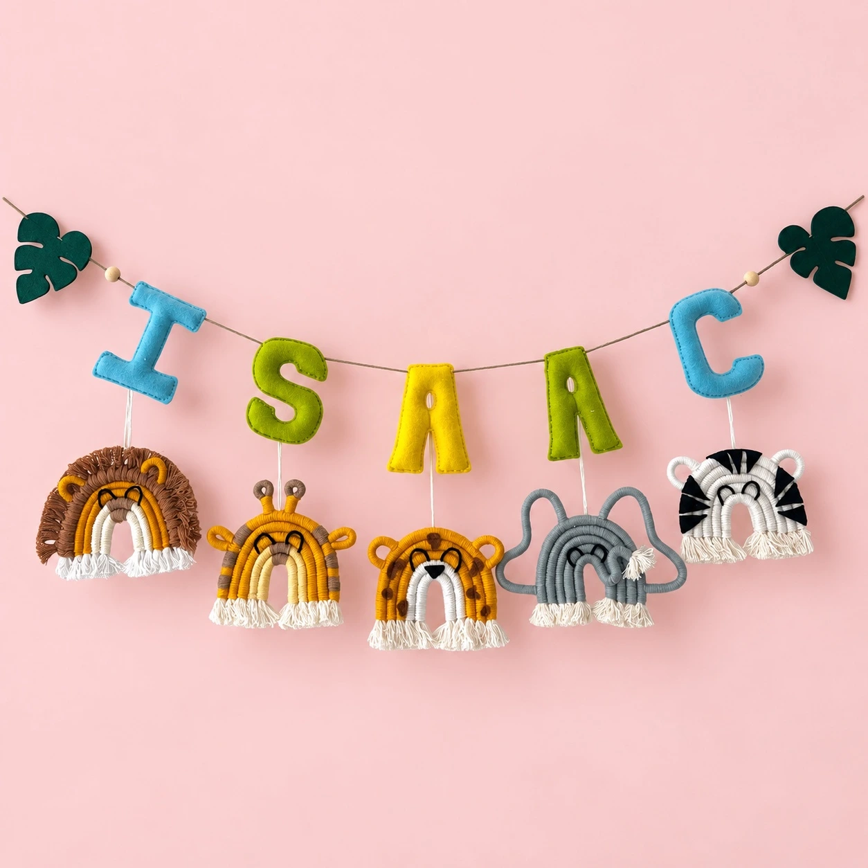 Bright Safari Rainbow Name Hanging