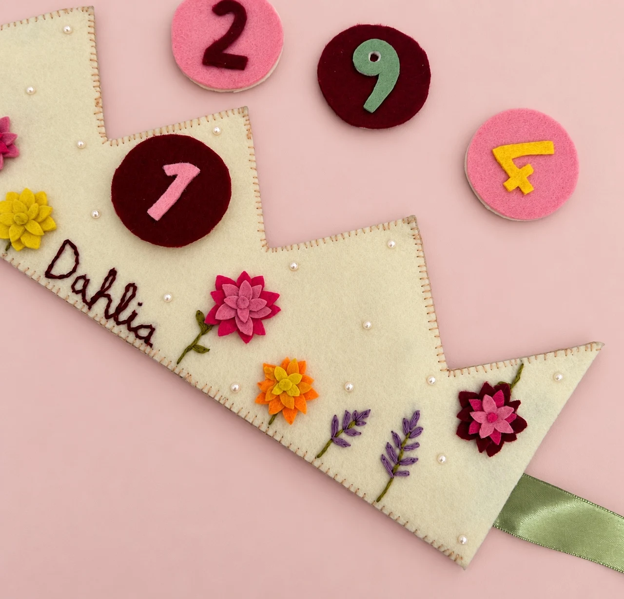 Dahlia Floral Birthday Crown