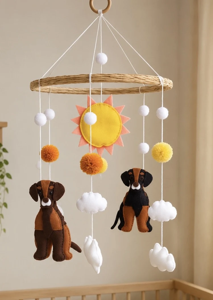 Sunshine & Puppies Baby Mobile