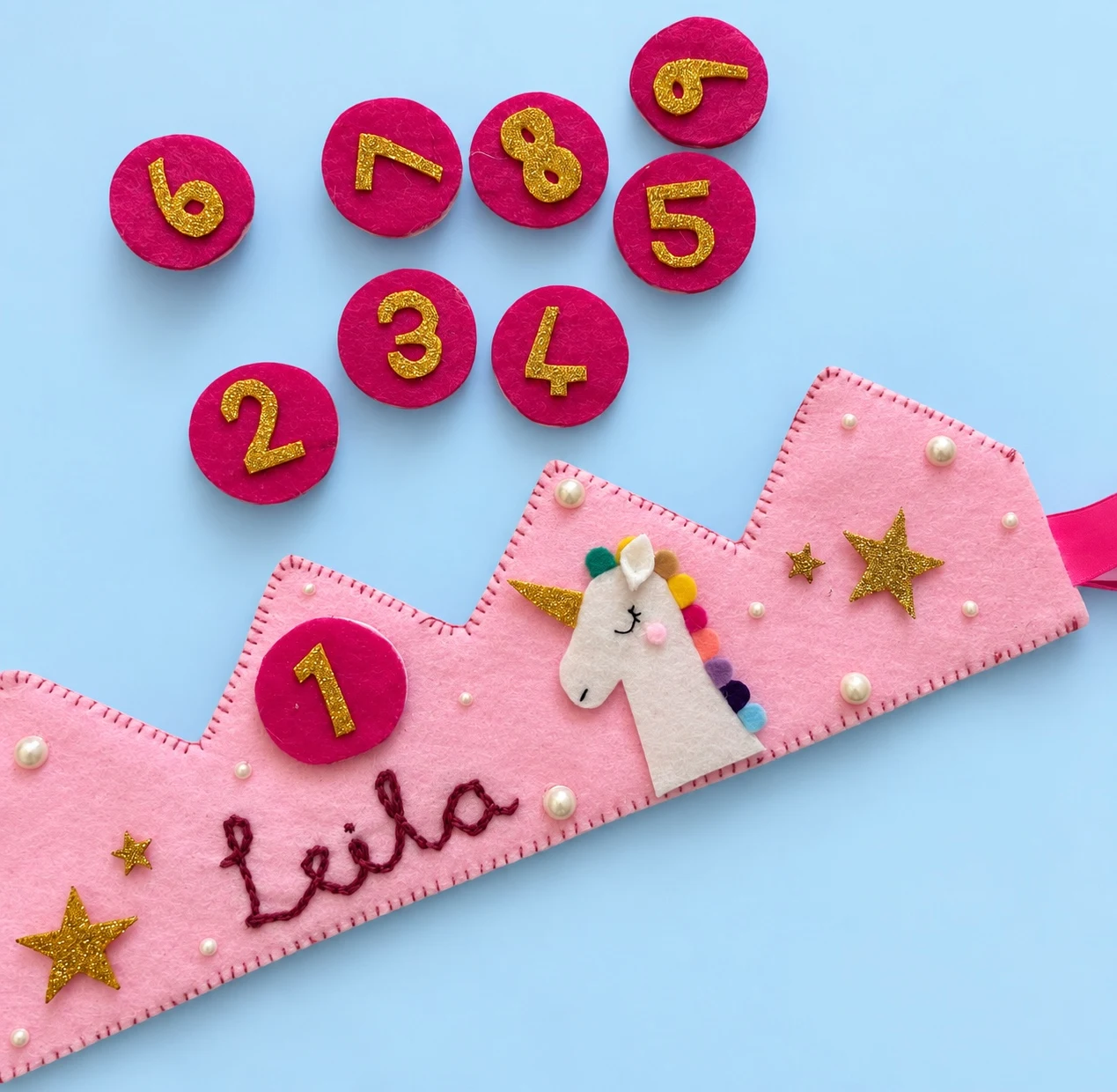 Leila Unicorn Birthday Crown
