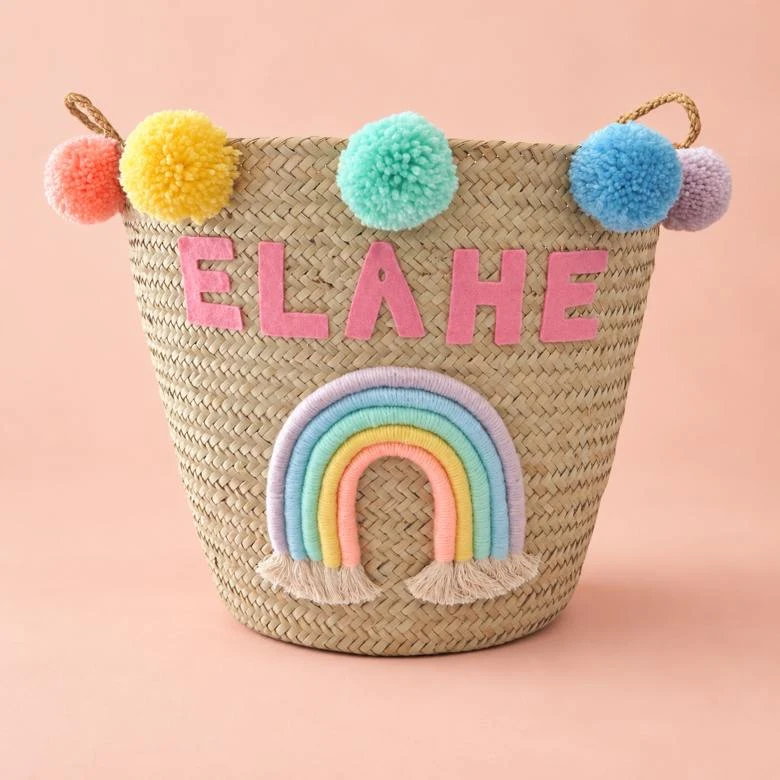 Soft Pastel Rainbow Basket