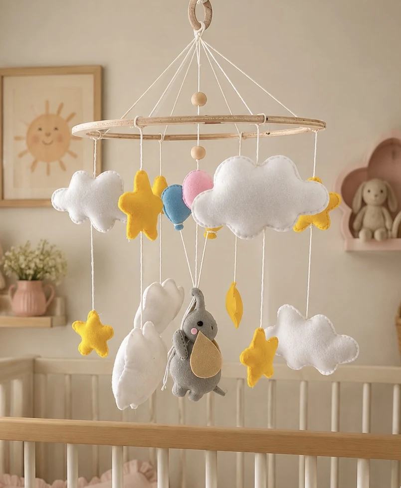 Elephant in the Clouds Baby Mobile