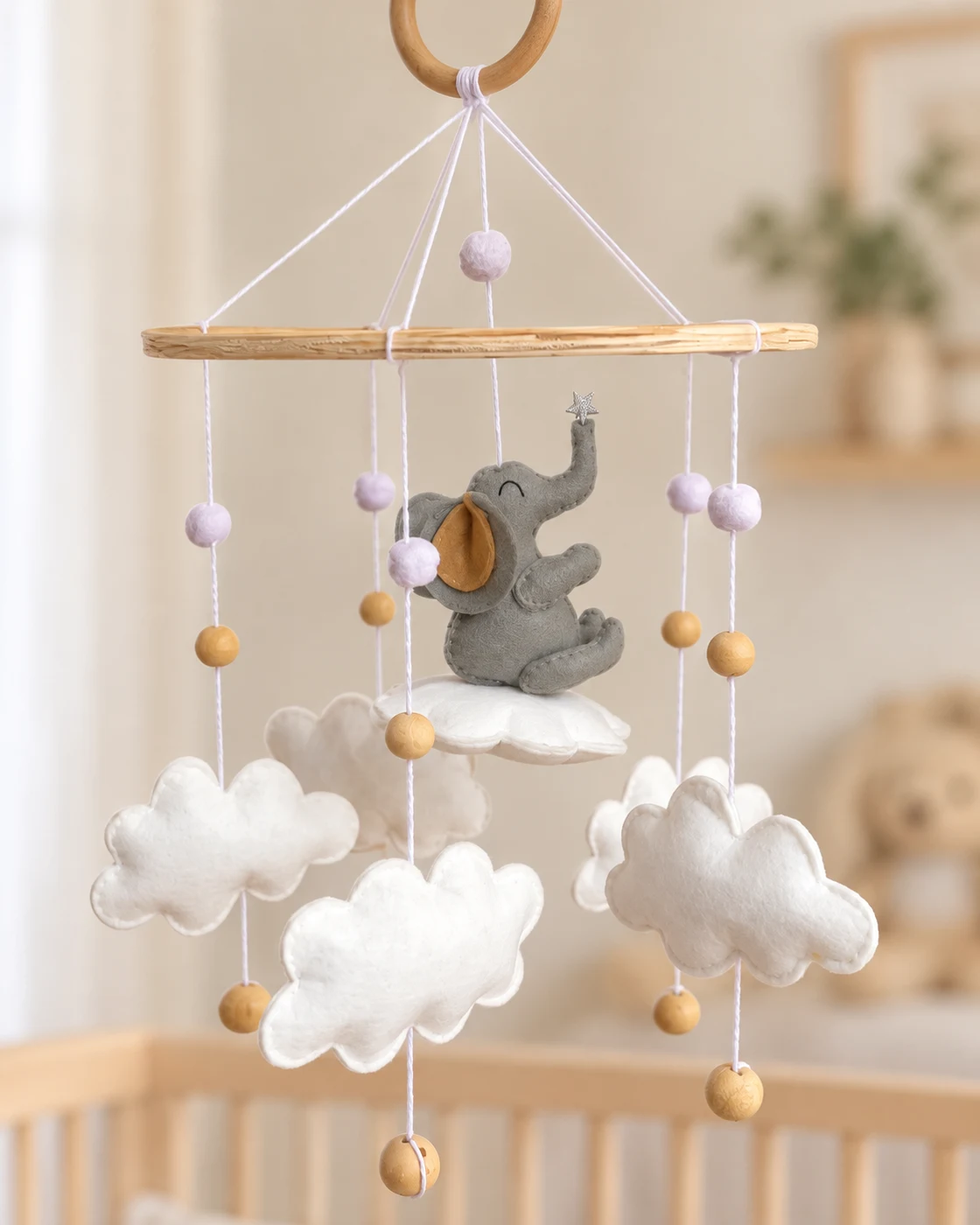 Elephant on a Cloud Baby Mobile